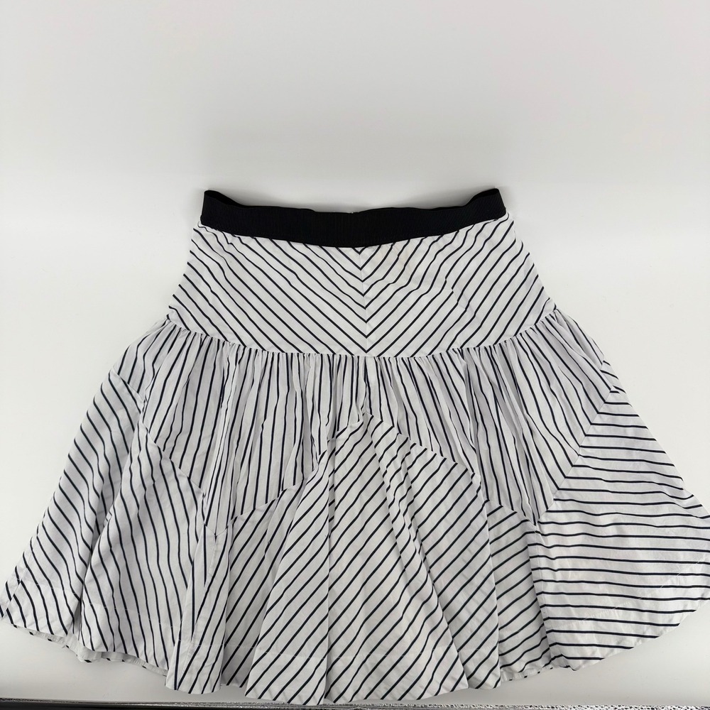 Maeve Anthropologie Striped Tiered Mini‎ Skirt Womens 4 Black White Boho